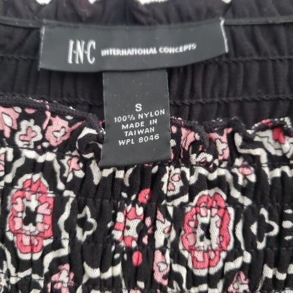 INC International Concepts Women's Peasant Blouse Smocked Bodice Off Shoulder - Picture 4 of 6